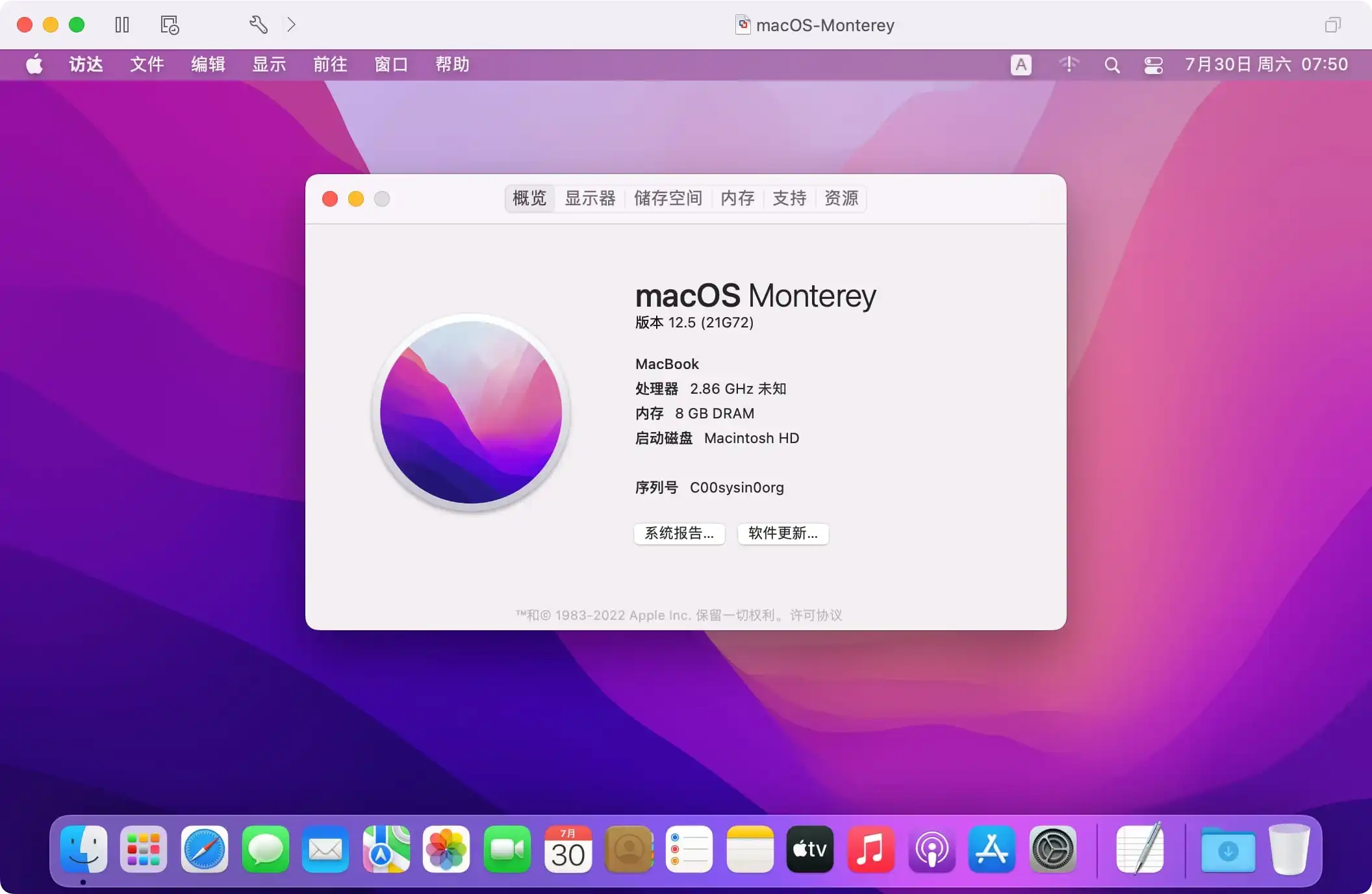 macOS Monterey 运行在 VMware Fusion 中并启用了 Metal GPU 加速