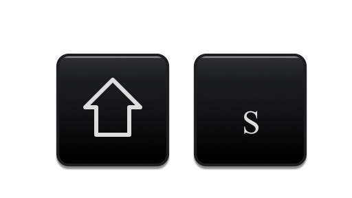 An illustration of Shift and S keys